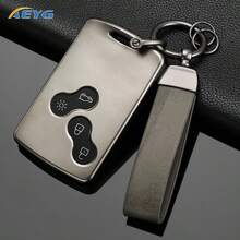 Metallic Gray TPU Car Key Fob Cover, Anti-Scratch Protective Shell Fit For Renault Duster Captur Clio Logan Megane RS 1/2/3/4 Koleos Scenic Fluence Zoe - Renault F Model - View 2