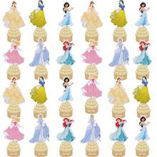 13 piezas Juego de decoración de pasteles de princesa, surtido de decoraciones de cupcakes con temática de princesa, decoraciones de fiesta de cumpleaños de princesa - Regleta de enchufes con forma de pastel de dibujos animados - Ver 3