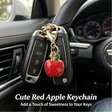 12pcs 2D Cute Red Apple Keychains - Cartoon Fruit Charms With Lobster Clasp - Team Appreciation Gift - Thank You For Helping Me Grow - Perfect For Wallets And Bags - Ideal For Birthdays, Weddings, Graduations, Back To School And Teacher Appreciation - Apple Decorations - Graduation Gift - Red - View 5