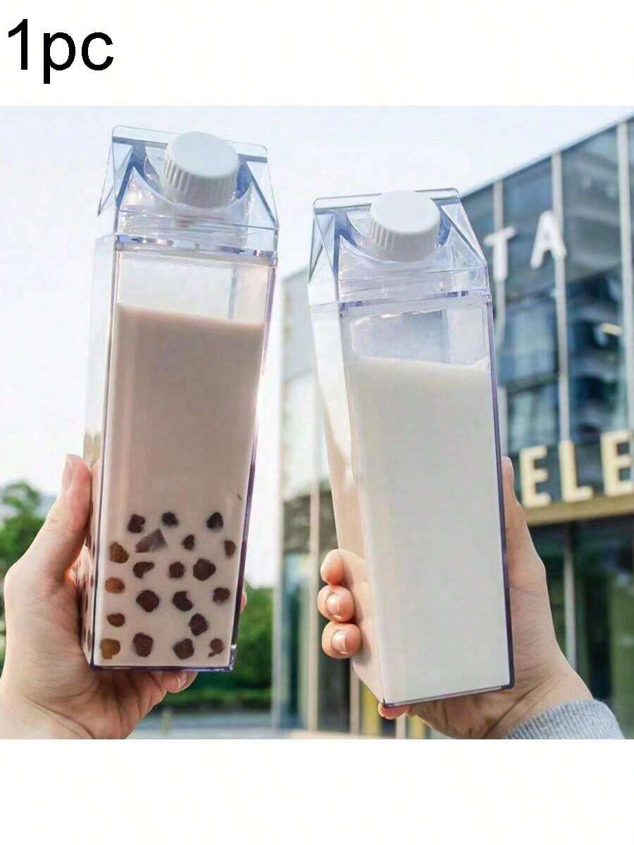 1件 1000/500ml 加厚塑料牛奶瓶/果汁瓶，適用於水、咖啡、茶、牛奶、檸檬水、混合茶、果汁。耐熱至 60°C/140°F。防漏 + 旋轉密封環防止牛奶和果汁失去香氣與水分，保持新鮮。便攜易清洗，適合居家、辦公室、學校、派對、戶外休閒。適合節日、生日、週年紀念送給親友的理想禮物。水瓶、杯子、塑料杯、吸管杯、儲存瓶、廚房用品