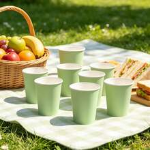 60/50/40/20/5pcs Paper Cups, Party Cups, Sage Green Paper Cups, Cold Drink Cups And Coffee Cups, Party Drinkware, Kitchen And Restaurant Essential Drinkware, Suitable For Birthday Parties, Wedding Banquets, Theme Parties, Bridal Showers - View 9