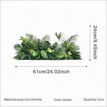 1片装 30x60 热带植物浴室墙贴，绿色龟背竹和棕榈树装饰贴纸，营造春日丛林氛围，清新树叶图案，适用于浴缸区域，易于粘贴 - 綠色 - 查看 9