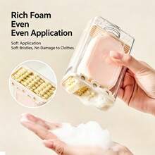 便利皂液分配器透明皂盒免手搓自動彈簧支架+排水功能，適用於內衣、衣物、鞋子、褲子、毛巾、床單、居家清潔場景 - A - 查看 1