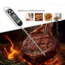 Juego de Sonda de Temperatura de Cocina Profesional Multicolor, Body en Forma de Bolígrafo Minimalista con Pantalla Grande, Sonda Profunda para Masa y Jarabe Control de Temperatura Preciso, Bloqueo de Temperatura y Almacenamiento de Datos, Multiusos para Pastel, Jarabe de Azúcar, Carne Asada, Equipo de Panadería, Regalo Práctico para Chef de Pastelería en Vacaciones - Talla única para todos - Ver 4