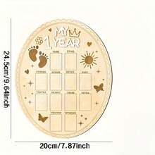 2D Flat First Year Photo Wall, Commemorative Photo Frame, Floral Decorated Wooden Frame, Suitable For Baby Birth To One Year Old Photos, Decoration. No Electricity Required - A - View 15