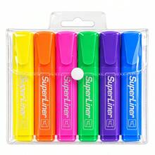 Classic Best-Selling 4-Color/6-Color Fluorescent Markers, Dual-Tip, Fluorescent Pens, No Bleeding, Water-Based, Quick-Drying School Office Journal Supplies - Sets - View 8