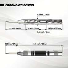 2/4/6pcs/Set High Speed Steel Woodworking Positioning Automatic Center Punch, High Hardness Punch, Window Breaker, Automatic Center Punch, Positioner, High Hardness Punch. Drilling/Piercing Tool - Multicolor - View 6