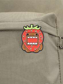 3pcs Fun Cute Strawberry Monster Enamel Brooches, Cartoon Strawberry Hat & Black Frame Glasses Design Badges, Fashion Clothing & Backpack Accessories, Best Gift For Cartoon Lovers - Multicolor - View 8