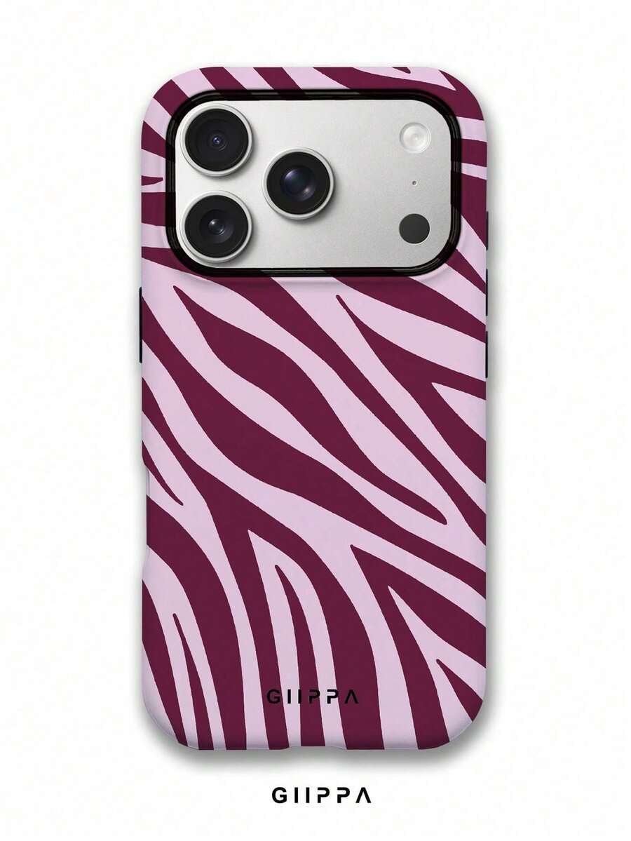 Una elegante funda para teléfono que no incluye cordón ni soporte. Funda para teléfono 17 Pro con base rosa claro y diseño de estampado de cebra marrón, compatible con Phone 16 Pro, 15 Pro, 14 Pro. Funda para teléfono coreana elegante e interesante, compatible con 11/12/13/14/15/28 Pro Plus. Diseño elegante adecuado tanto para hombres como para mujeres. Regalo para novia en Navidad, Día de San Valentín, Pascua, temporada de bodas y cumpleaños. - Multicolor 2 - Ver 1