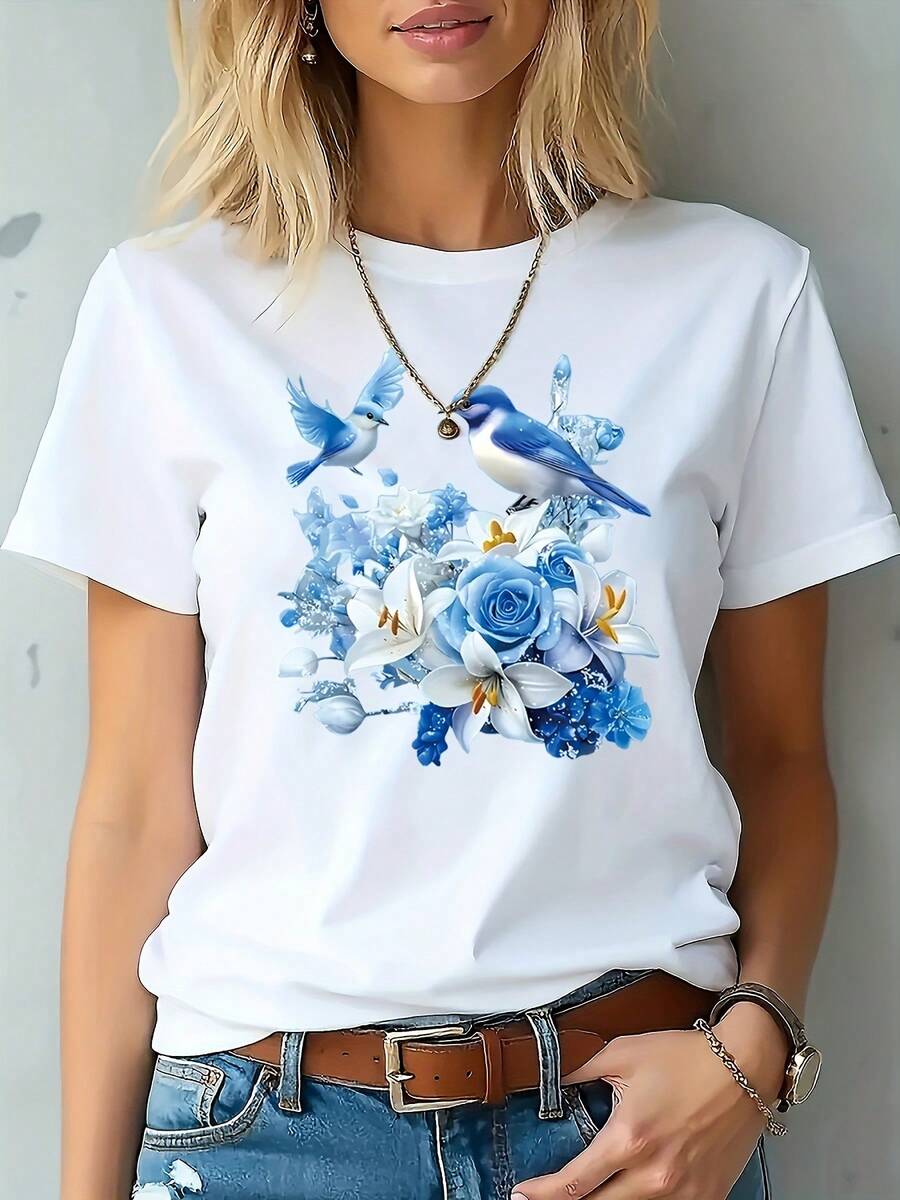 Breathable And Ideal For Everyday Wear, Classic Crew Neck Design, Suitable For Various Outfits, Available In Multiple Colors, Elastic Fit, Machine Washable, Sizes XS To XXL - [White] - View 1