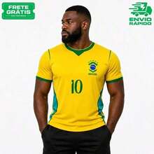 Men's Premium Brazilian Cup Jersey 2026 - 黃色 - 查看 2