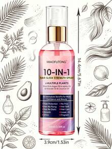 Semprotan Penghalus Rambut Multifungsi 10-in-1, Mengandung Minyak Nabati Alami, Perlindungan Panas & Pengontrol Rambut Kusut - Multi Aroma - View 8