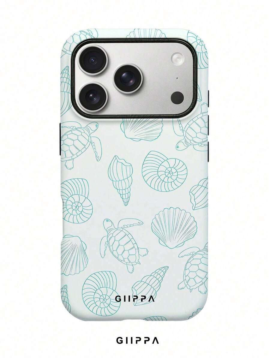 A Stylish Phone Case That Does Not Include A Lanyard Or Stand. This 17 Pro Phone Case Features A Sea Turtle And Shell Design In Light Blue And Is Compatible With The 16/15/14 Pro. A Stylish And Unique Korean-Style Phone Case Is Also Compatible With The 11/12/13/14/15/16 Pro Plus. Its Elegant Design Is Suitable For Both Men And Women, Making It A Great Gift For Christmas, Valentine's Day, Easter, Weddings, And Birthdays. - 淺藍色 - 查看 1