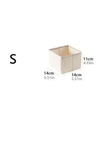 1/3/6/9 Pcs Set Minimalist Foldable Fabric Storage Boxes, Wardrobe/Dresser Drawer Organizers, Storage Baskets, Bra Underwear Organizer Boxes, Solid Color Storage Containers - Beige - View 10