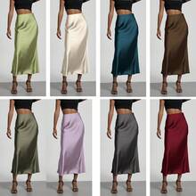 Elegant Textured Satin Midi Skirt That Flatters The Figure. - Army Green - View 6