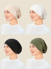 New Women's Elastic Underscarf With Long Tail, Stretchable Head Wrap And Hijab Cap Sleep Bonnet - A - View 24