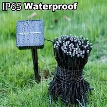 1 String Of 20/50/100/200 LED Solar Powered Lights, Outdoor Green Wire Solar Christmas Lights, 8 Flashing Modes, Suitable For Stage Lighting, Christmas Tree, Garden, Wedding Decor, Outdoor Camping, Halloween Decor, Suitable For Garden, - Solar String Lights - View 7