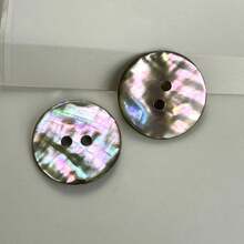 20颗天然鲍鱼壳纽扣，尺寸15/18/20毫米 - 时尚手工缝纫装饰，适用于DIY服装、包袋和手工艺品 - 珍珠贝壳配件，独特纹理，非常适合衬衫和手工艺品 - 20pcs - 查看 20
