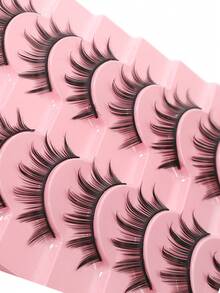 10 pares de pestañas postizas estilo dibujo animado de pequeño diablo, maquillaje de chica europea y americana, pestañas completas de hada, fáciles de aplicar para principiantes, pestañas gruesas - Ver 7