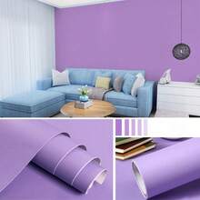 1 Roll Self-Adhesive Thickened Matte Wallpaper Sticker, Living Room Bedroom Wardrobe Furniture Renovation Sticker, Cabinet Sticker, Solid Color Waterproof Contact Paper, Multiple Colors Available. - Solid Color - View 7