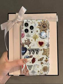 Abstract Sun Pattern Liquid Silicone Phone Case, Jewel-Like Exquisite Design, Full Protection, Shockproof And Anti-Drop, TPU Soft Rubber Material, Compatible With IPhone 13/11/17/16/14/15/15 Pro/15 Plus/15 Pro Max/7 Plus/8 Plus/X/Xs Max/Xr/11 Pro/12 Pro/13 Pro/14 Pro/12 Mini/13 Mini/11 Pro Max - Multicolor - View 2