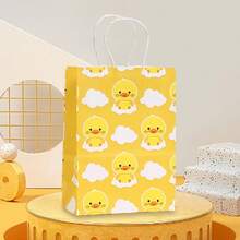 6/12/24pcs Yellow Duck Theme Paper Bags, Bright Yellow Main Color, Perfect For Kindergarten Parties, Story Time Activities, Scavenger Hunts, Classroom Rewards, Birthday Decorations, Theme Party Gift Wrapping, Family Gathering Decor, Portable Gift Bags, Outdoor Picnics - 534 - View 6