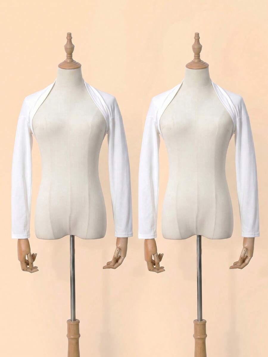 1pc Modal Sun Protection Solid Color Women's Casual Sleeve Covers Dance Bolero Suitable For Daily Use Raglan Arm Warmer - White 2 Pieces - View 1