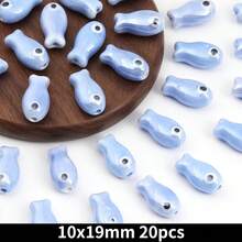 20/40pcs Charm Fish Ceramic Beads Loose Spacer Beads For DIY Jewelry Making Bracelets Earrings Necklaces And Phone Charms Accessories - 10x19mm - View 14