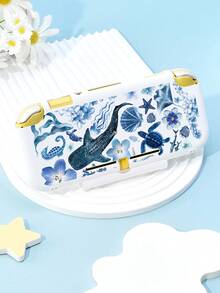 新款 Switch 2 (2025) 遊戲配件，1個海洋圖案 (鯨魚、水母、貝殼) 充電器與數據線收納袋，相容於 Switch/Switch 2代遊戲主機保護殼，Switch 2/Switch OLED/Switch NS 電池版收納袋/保護殼，卡匣盒、防塵蓋、底座、內建支架，可存放10張遊戲卡，便攜旅行、防摔耐壓遊戲卡匣盒控制器袋配件 - 彩色 - 查看 23