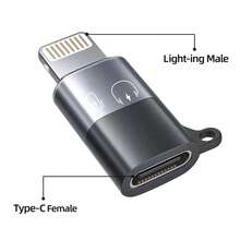 Bộ chuyển đổi Lightning sang Type-C OTG (đầu đực) / Bộ chuyển đổi Type-C (đầu cái) dành cho iOS, hỗ trợ sạc nhanh, giắc cắm tai nghe, tương thích với iPhone, có thể kết nối micro cài áo không dây, card âm thanh, thiết bị phát trực tiếp, chuột, bàn phím, hỗ trợ sạc nhanh PD. - màu đen - Xem 4