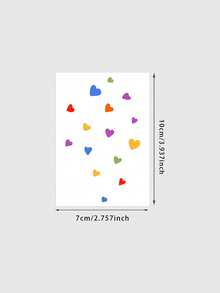 1 Pc Rainbow Mixed Color Scattered Tiny Heart Temporary Tattoo, Waterproof Mini Love Shape Fake Tattoo, Pride Body Art For Collarbone & Shoulder - Multicolor - View 6