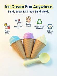 Children's Beach Toy Set, Summer Beach Winter Snow Games Toys, Outdoor Beach Toy Tools Including Ice Cream Molds, Sand Molds And Tools, Multiple Combination Options. Perfect Summer Gift For Children, Ideal Birthday Or Holiday Gift, Suitable For Beach Digging And Water Play. Suitable For Boys And Girls Outdoor Games, Beach Trips And Camping - Multicolor - View 7