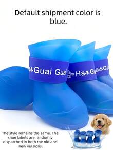 4双装（S/M/L/XL码）猫狗户外踝靴，防水宠物鞋，防滑橡胶靴，宠物配件，软底防滑狗爪套，秋冬季保暖宠物鞋 - 彩色 - 查看 9