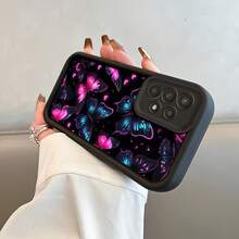 Funda para teléfono: Funda de lujo ligero y elegante con diseño de mariposa rosa para A15/A14/A13/A05s/S24/S24 FE/S24 Ultra/S24 Plus/S23/S23 Ultra/S22 Ultra/S21/S21 FE/S20/A5 4/A53/A52/A35/A34/A33/A32/A25/A24/A23, resistente a caídas, duradera, hermosa y magnífica. - Negro - Ver 4