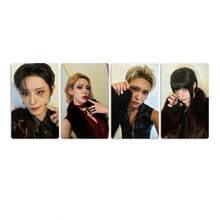 XLOV 2026 ASIA TOUR Merchandise Photocards, 4pcs Dark Cool Fur Outfit Lomo Cards, Fan Collection Support Cards, XLOV 2026 ASIA TOUR Lomo Photocards, 2026 XLOV ASIA TOUR Merchandise Photocards, Smoky Makeup Cold Vibe Solo High-Definition Photo Cards, Fan Commemorative Decorative Cards - Multicolor - View 4