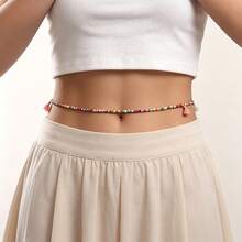 Cadena de Cintura Estilo Bohemio, Collar de Cadena Corporal Brillante para Mujer - 2# - Ver 3