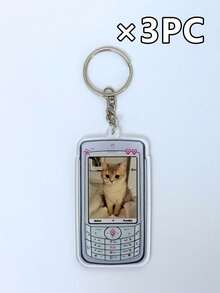 Customizable Acrylic Phone Keychains, 1/3/5pcs, Printed With Photos Of Your Family/Pets/Baby, Perfect As Keys, Backpacks Or Birthday Party Souvenirs. - Multicolor - View 14