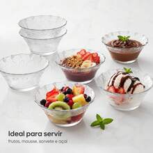 Glass Dessert Bowl Set, 6 Pieces, 270ml Thick, Decorated With Cotton. - 6unds 270毫升 - 查看 10