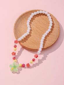 1/5pcs/Set Girls Cute Flower Pendant Soft Clay Beaded Necklace Set Suitable For Holiday Party School Daily Activities Wear - Multicolor - View 6