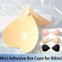 1pc Heart-Shaped Bikini Nipple Covers, Invisible Anti-Chafing One-Piece Summer Front-Clasp Push-Up Lifting Breast Pads - Multicolor - View 6