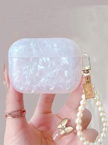 Pink Seashell Pattern Compatible Compatible With Apple Original Pro 3 Protective Case 2nd Generation For AirPods Pro 2 Earphone Protective Shell For AirPods 4 Earphone Case - White - View 12