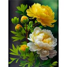 1PC DIY 5D Diamond Painting Kit Peony Flower Pattern - Round Full Drill Art Mosaic Craft, Home Wall Decor, Frameless - No Frame - View 9