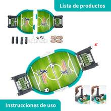 Juegos de fútbol de mesa de eyección doble, juegos de mesa de inteligencia infantil, ejercicio de coordinación y respuesta mano - ojo, juguetes competitivos interactivos padre - hijo, juguetes de reunión familiar portátiles - Azul menta - Ver 6