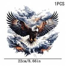 1/2/3PCS Durable Washable Heat Transfer Iron-On Patches, Bald Eagle With Spread Wings Ink Wash Cloud Mist Orange Flame Splatter Background Pattern Color Heat Transfer, Vinyl Print, Heat Transfer Stickers, Iron-On Transfer Stickers Decals - Suitable For Pillows, DIY, Backpacks, T-Shirts, Canvas Bags, Sweatshirts, Jeans, T-Shirts, Clothing, Sewing Supplies - Multicolor - View 10