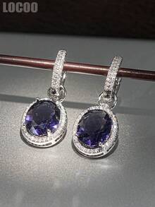 1 Pair Elegant Cubic Zirconia Earrings, Designed For Women, Suitable For Weddings, Engagements, Anniversary Parties, Valentine's Day Gifts - 1# - View 4