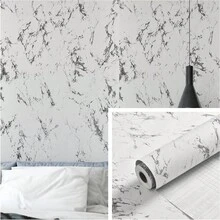 1 Roll Matte Marble Pattern Self-Adhesive Wallpaper, Home Decor, Furniture Refurbishment, Wall Renovation Contact Paper, Black And White Optional - Marble - View 14