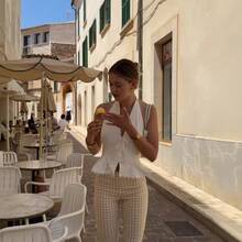 Women's Blouse With Ruffles And Bow, New Spring-Summer 2026 Model, Available In Stock - White - View 5
