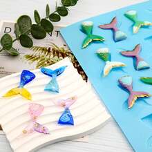 16-Cavity Textured Mermaid Tail Silicone Baking Mold, Reusable Easy Release Mould For DIY Chocolate, Gummy Candy, Fondant, Jelly, Cupcake Topper, Mermaid Birthday And Under Sea Theme Party Cake Decor - Multicolor - View 4