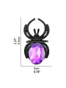 40 piezas Anillos de araña de diamante de Halloween con gemas de colores, joyería de plástico para bromas - A - Ver 5