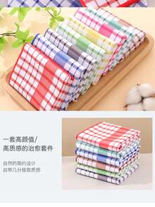 1 pieza/12 piezas Paño de cocina/Estropajo estampado a cuadros moderno, Toalla de cocina, Microfibra ultrasuave, Alta absorción, Color dopamina, Tecnología de impresión 3D, Colores vibrantes, Lavable y duradero, Adecuado para cocina, sala de té, sala de estar - Multicolor - Ver 8